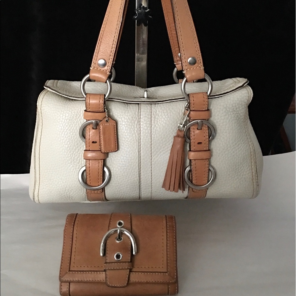 COACH CHELSEA PEBBLED LEATHER SATCHEL & WALLET